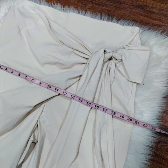 Zara Womens XL High Waisted Tapered Leg Capri Trousers Pants Cream Off White - Picture 14 of 16